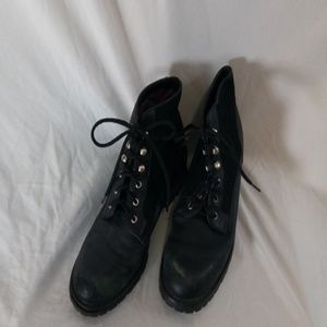 Black Lace-up Ankle Boots